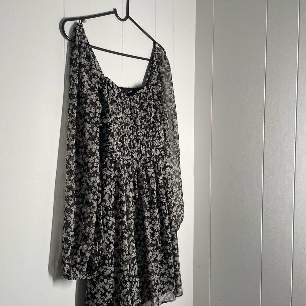 Express Black Smocked Dress
